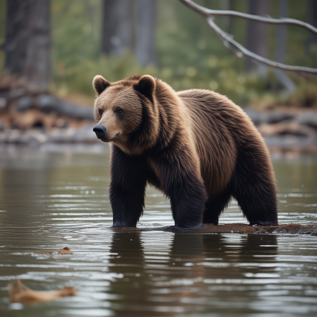 A serene bear in its natural habitat